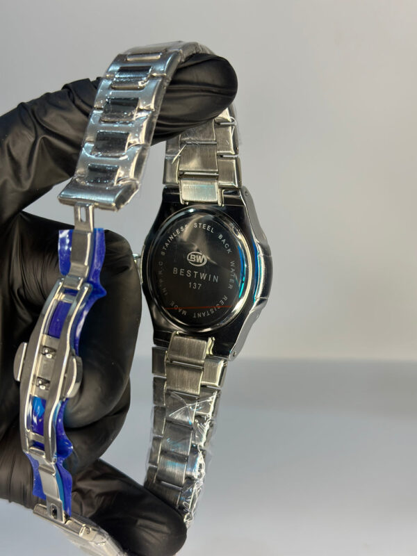 BESTWIN NAUTILUS BLACK DIAL DATE STEEL WATCH - Image 6