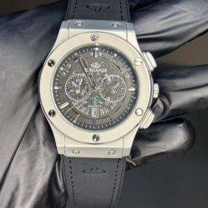 ELEGANCE BLACK SKELETON DIAL WITH DATE WATCH
