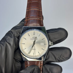 BROWN LEATHER STRAP ELEGANCE WATCH