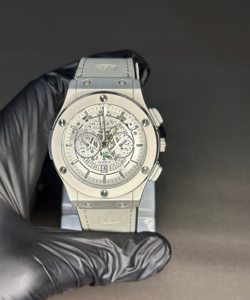 ELEGANCE SKELETON DIAL QUARTS DATE WATCH