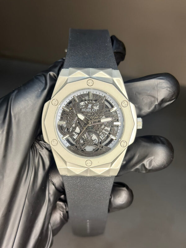 HB BLACK SKELETON DIAL WATCH