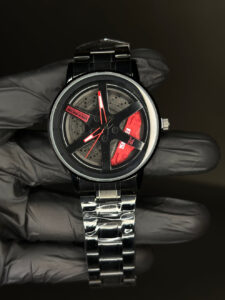 ROTATING WHEEL RIM WATCH (RED & WHITE)
