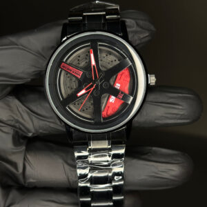 ROTATING WHEEL RIM WATCH (RED & WHITE)