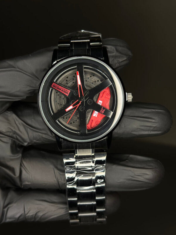 ROTATING WHEEL RIM WATCH (RED & WHITE)