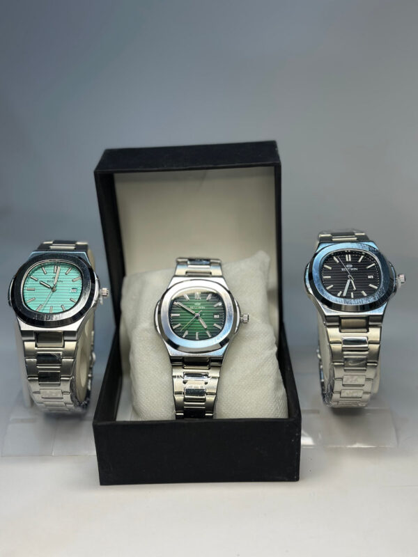 BESTWIN NAUTILUS BLUE DIAL DATE STEEL WATCH - Image 2