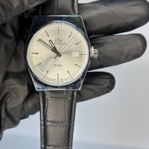 BLACK LEATHER STRAP ELEGANCE WATCH