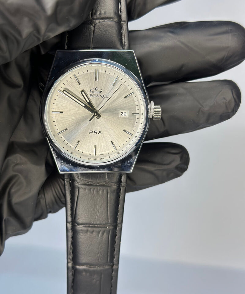 BLACK LEATHER STRAP ELEGANCE WATCH