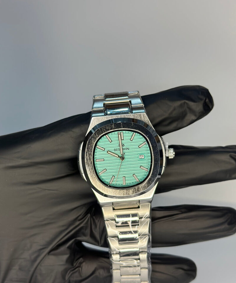 BESTWIN NAUTILUS BLUE DIAL DATE STEEL WATCH
