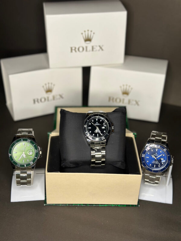 RLX SUBMARINER (BLACK,BLUE,GREEN) DIAL STAINLESS STEEL WATCH
