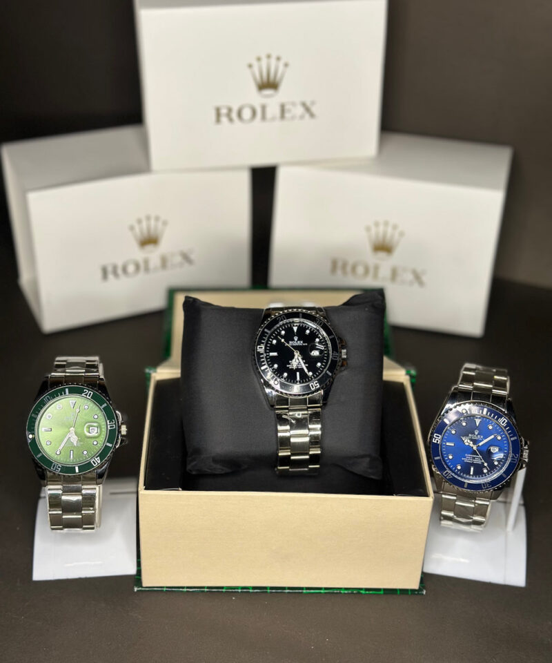 RLX SUBMARINER (BLACK,BLUE,GREEN) DIAL STAINLESS STEEL WATCH