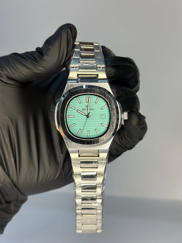 BESTWIN NAUTILUS BLUE DIAL DATE STEEL WATCH - Image 5