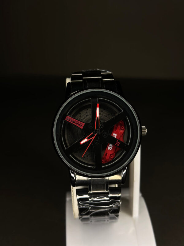 ROTATING WHEEL RIM WATCH (RED & WHITE) - Image 4