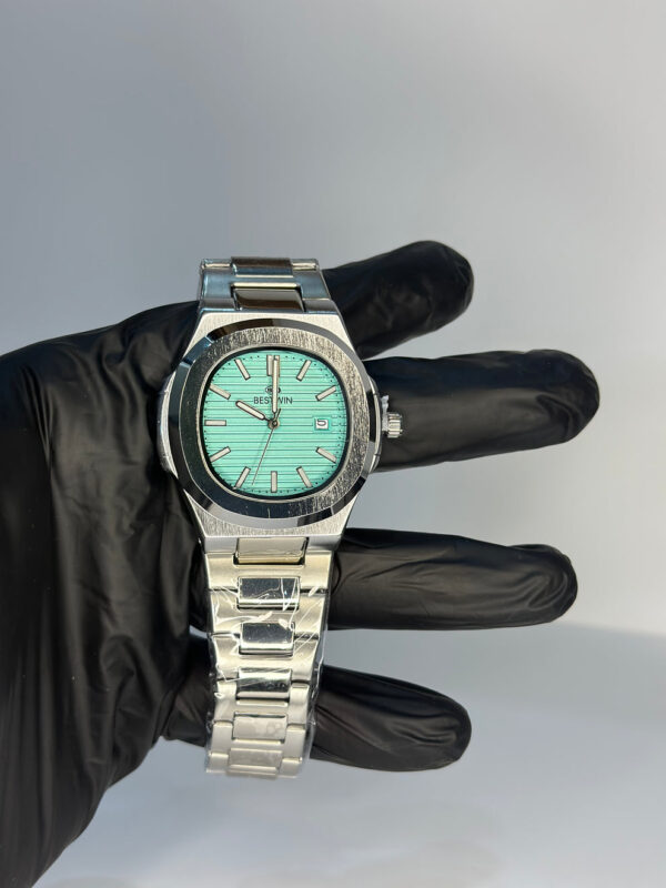 BESTWIN NAUTILUS BLUE DIAL DATE STEEL WATCH - Image 6