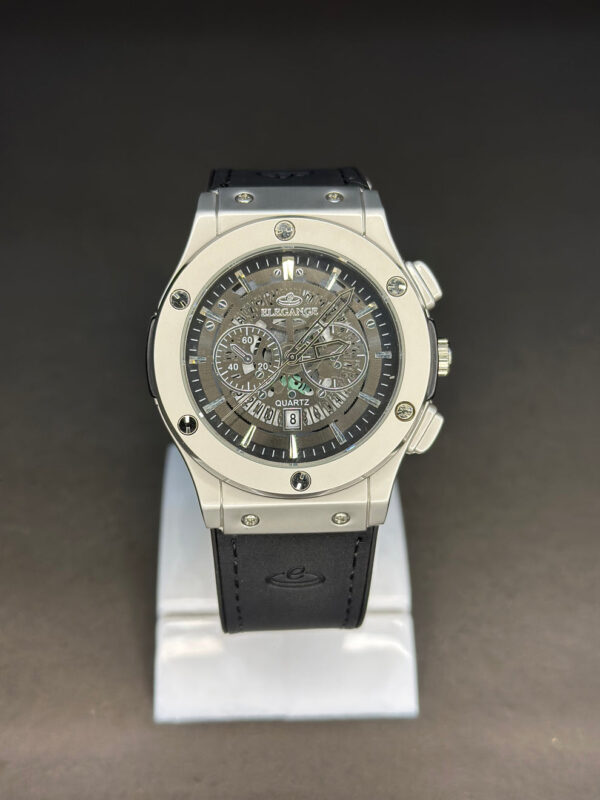 ELEGANCE BLACK SKELETON DIAL WITH DATE WATCH - Image 6