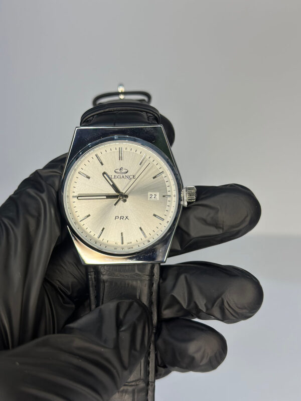 BLACK LEATHER STRAP ELEGANCE WATCH - Image 4